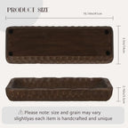Oakrain Decorative Bowl Rustic 16" Hand-Carved Wooden Dough Bowl, Brown - Image 3