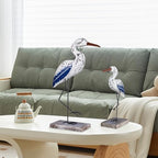 Wooden Seagull Statues Nautical Decor, Large Sea Bird Decoration for Home Coastal Beach Ocean Table Display - Image 7