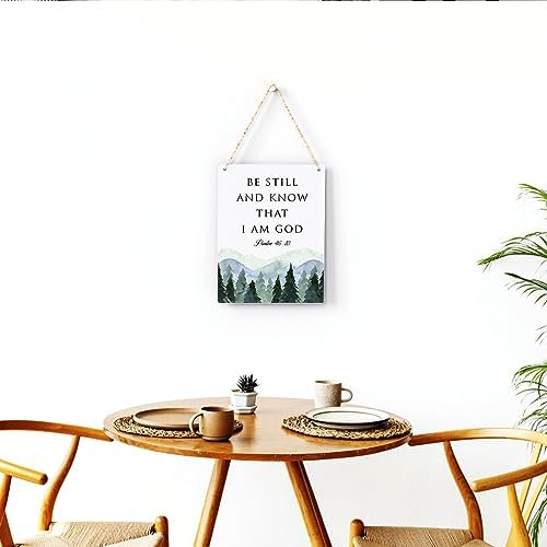 Inspirational Decor Be Still and Know That I am God Psalm 46:10 Christian Gifts Bible Verse Wall Art Scripture Wooden Hanging Sign for Modern Home Office Bathroom Bedroom Decoration 8 x 10 Inches - Image 4