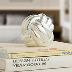 Small Silver Knot Decor, Chain Link Decor, Coffee Table Decor, Book Shelf Decor, Entry Table Decor, Aesthetic Minimalist Decorative Objects for Modern Home Living Room, Desk Decor for Office (Silver) by Lynagert