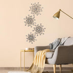 Blulu 4 Pcs Black Wall Decor, Bling Crystal Starburst Metal Wall Art - Image 4