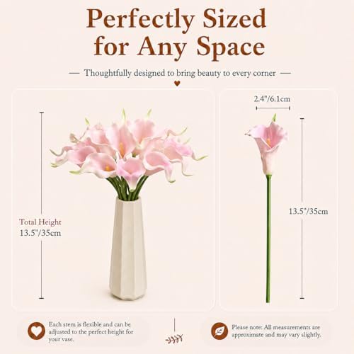 Mandy's 20pcs Light Pink Calla Lily Artificial Flowers - Image 3