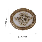 S-MANTIS Vintage Wall Sculpture,Antique Pediment,Hallway Wall Art,Hand Painted Flower Wall Decoration Accent Artworks for Indoor Kitchen Bedroom Living Room Office Outdoor Garden Patio (Bronze & White) - Image 4