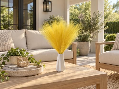 Mandy's 20 Yellow Silk Pampas Grass Bouquet - Image 7