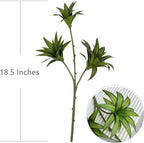 Artificial Dracaena Plant, Faux Branches Plastic Leaves 18.5 Inch Greenery Stems Bushes Fake Simulation 3D Leaf Shrubs Twigs for Home Garden Decor Vase Office Wedding Party DIY Decoration Green 2 Pack - Image 5