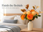 Artificial Flower Bouquet with Vase，Fake Flowers Peony Mums Eucalyptus - Image 2