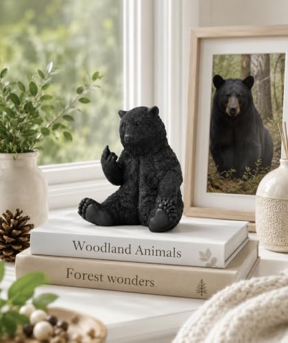 Black Bear Middle Finger Figurine – Hilarious Woodland Cabin Decor, 5" - Image 2