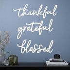 3 Pieces Thankful Grateful Blessed Letter Sign Metal Wall Decor - Image 2