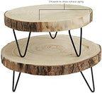 Creative Co-Op Decorative Paulownia Wood Pedestal with Metal Hairpin Legs Round Accent Stand, Natural Finish - Image 7
