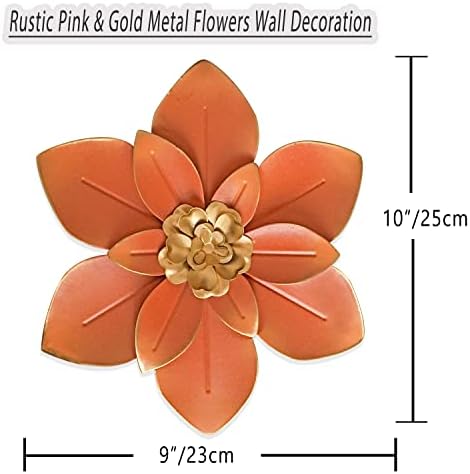 Metal Flower Wall Art Decor, 10“ Rustic Modern Floral Sculpture, Distressed Iron Wall Hanging Home Decoration Accent Artworks for Indoor Kitchen Bedroom Living Room Office Outdoor Garden Patio - Image 4