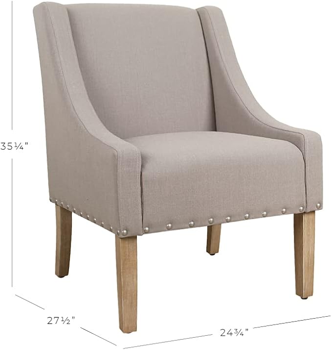 Homepop Home Decor | Upholstered Classic Swoop Arm Accent Chair | Accent Chairs - Image 3
