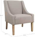 Homepop Home Decor | Upholstered Classic Swoop Arm Accent Chair | Accent Chairs - Image 3