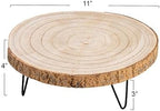 Creative Co-Op Decorative Paulownia Wood Pedestal with Metal Hairpin Legs Round Accent Stand, Natural Finish - Image 2
