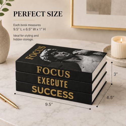 Motivational Decorative Books Set of 3 - Faux Books for Home Office Decor - Image 6