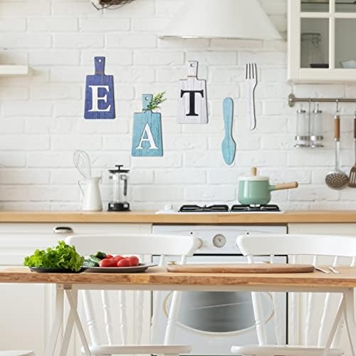 Jetec Cutting Board Eat Sign Set Wall Decor, Dark Blue, Light Blue, White - Image 5