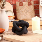 Yalikop 3 Link Wood Knot Decor Rustic Table Shelf Accents, Black - Image 5