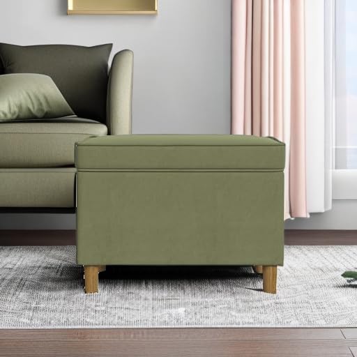 HomePop - Dinah 24" Storage Ottoman- Light Sage Green Velvet - Image 9