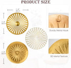 Briful 12" Wall Décor Pack of 3 Metal Gold & White Washed Starbursts Radial Plate Wall Art Modern Accent Hanging Wall Decorations For Home Office Bedroom Or Living Room Wall Sculptures - Image 2