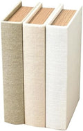 DECOR4SEASON Modern Linen and Wood Decorative Faux Book Boxes Set of 3,10" by DECOR4SEASON