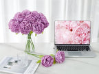 SITUMEIZI 10PCS Artificial Peony Flowers, Real Touch Fake Silk Bouquet with Stems for Home Mothers Day Wedding Party Centerpieces Table Decoration Indoor(Purple) - Image 3