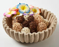 Ruffle Decor Large Decorative Bowl,fruit bowl kitchen stone bowl,bowl decor,Trendy home decor large Stylish Key Bowl for Entry Table by Unknown