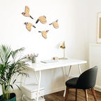 Barydat 5 Pcs Wooden Bird Wall Art Decor folk Birds Art Decor,Yellow - Image 4