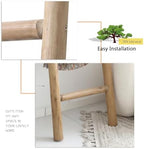 FUIN Blanket Ladder, 57in Rustic Solid Wood Decorative Ladder, Brown - Image 4