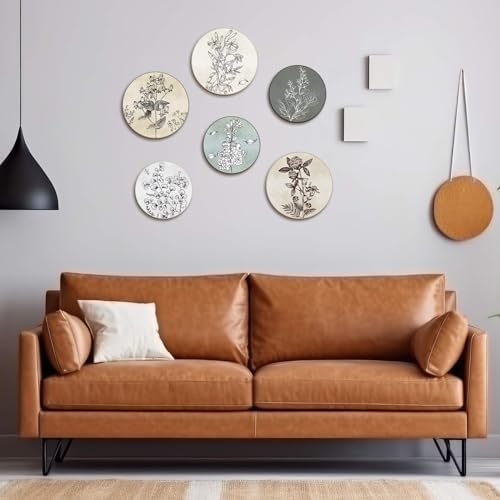 Barydat 6 Pcs Boho Wooden Plant Wall Art Decor,Round,8 Inch, 10 Inch - Image 3
