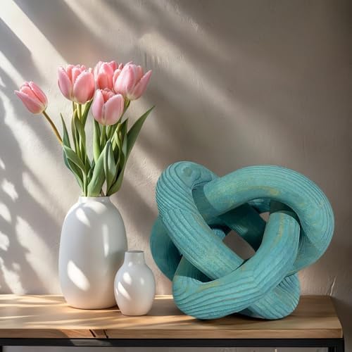 Wood Knot Decor -Coffee Table Decor,Blue Home Decor Shelf Decor - Image 6