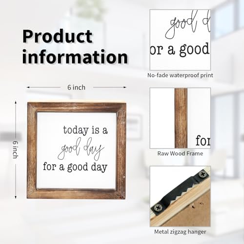 Today is A Good Day for A Good Day Inspirational Wood Box Sign for Home Decor,Freestanding Mini Wood Block Sign for Desk,Shelf or Wall Display 6" x 6" x 1.57" - Image 7