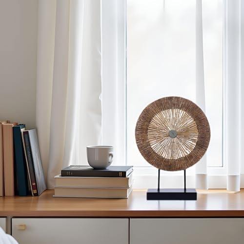 XMGZQ Wood Color Minimalist Round Statue Above Cabinet Decor Kitchen,Modern Decorative Sculpture Home Decorations for Living Room Coffee Table,Shelf Decor Items,Center Pieces Decoration - Image 4