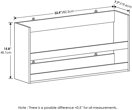 Furinno HERMITE Floating Nursery Book Shelves for Wall, Espresso - Image 3