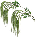 2Pcs Amaranthus Artificial Flower, 43" Faux Hanging Amaranthus Silk Cascading Floral Stems for Wedding Bouquet, Home Vase Decor, Bendable Stems Fake Hanging Plants (Green) by Unknown