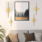 Blulu 4 Pcs Starburst Mid Century Wall Decor, Retro Gold Wall Art - Image 5