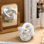 Yalikop 3 Link Wood Knot Decor Rustic Table Shelf Accents, Retro White - Image 5