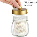 Amolliar Glass Mason Jar Bathroom Accessories Set 4 Pcs (Gold) - Image 4