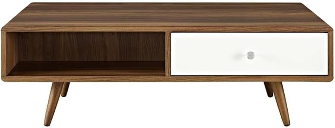 Modway Transmit Mid-Century Coffee Table, Walnut White - Image 3