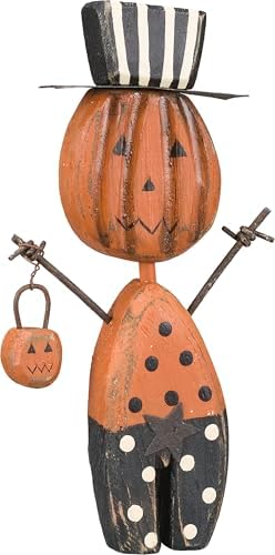 Primitives by Kathy Jack Decorative Chunky Sitter Great for Halloween and Fall Decorations, 4"x6.75"x1", Multicolor by PrimitivesbyKathy