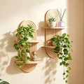LIYAOLI Boho Plant Wall Shelf Set of 2, Floating Shelves for Bedroom Decor by LIYAOLI