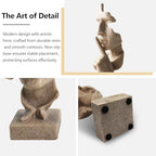 aboxoo Large 3 Pcs Thinker Statue, Silence is Gold Resin Sculptures Decor - Image 2