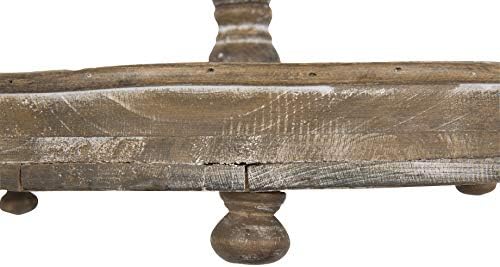Creative Co-Op Decorative Wood 2‑Tier Tray Round Serving and Display Stand, Natural Finish - Image 5