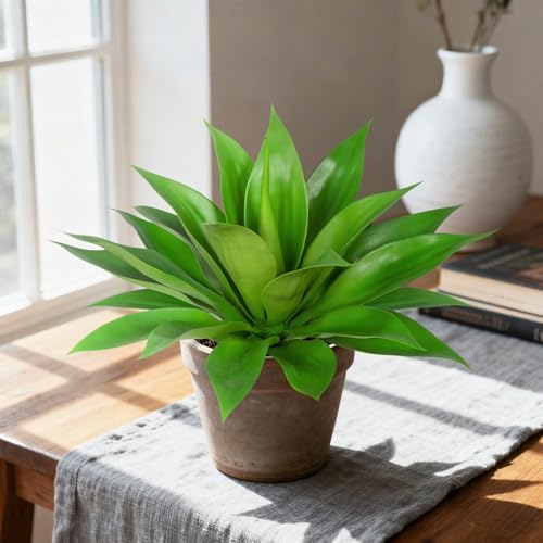 Artificial Agave Plant, Green, 17.8", 1Pcs - Image 3