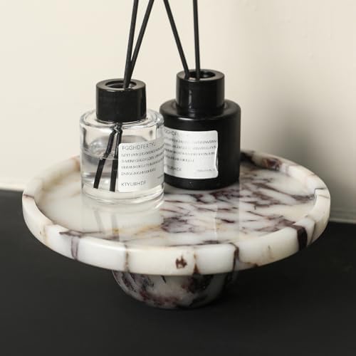Marble Decorative Tray, 7" Round Marble Tray for Coffee Table - Image 4
