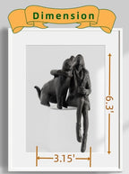 Cast Iron Sitting Woman and Dog Statue, Love Figurine, Gifts for Dog Lovers, Memorial Gifts for Women and Girls, Black - Image 3
