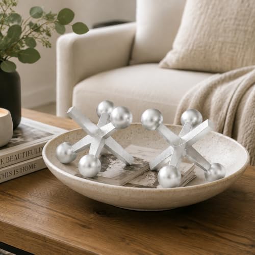 4 Inch Silver Jacks Decor Set of 2 - Image 3