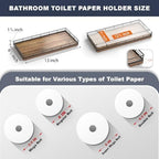 Acacia Bathroom Toilet Tank Tray, 13" Wood Toilet Paper Storage Basket Back of Toilet Basket Organizer, Vanity Tray for Perfume Makeup Candle Kitchen Counter Coffee Table Decor - Image 3