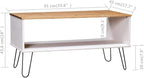 White & Natural Solid Pine Wood Coffee Table, Scandinavian Style, - Image 2