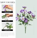 Dark Purple Artificial Morning Glory Flowers for Outdoor Planters, Premium UV Resistant Silk Faux Flowers for Porch, Hanging Basket & Window Box, Elegant Garden Decor, No Pot, 13.3 Inch, 4 Bundles - Image 2