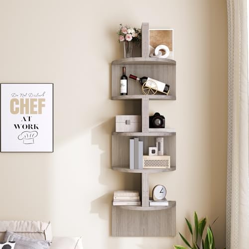 HOOBRO Corner Shelf Wall-Mounted, Set of 2 Floating Corner Shelves for Wall - Image 2