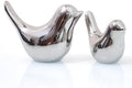 Notakia Silver Bird Figurines Set of 2 Small Bird Statues Home Decor by Notakia